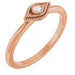 Ladies Natural Diamond Stackable Evil Eye Ring (I1, G-H) — 14K Rose Gold