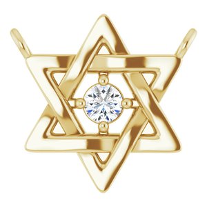 Ladies Natural Diamond Star of David Necklace Center (I1, G-H) — 14K Yellow Gold
