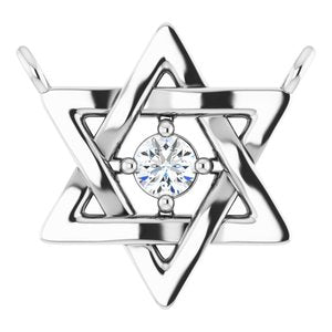 Ladies Natural Diamond Star of David Necklace Center (I1, G-H) — Platinum