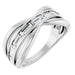 Ladies Natural Diamond Criss-Cross Ring (SI2-SI3, G-H) — Platinum