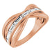Ladies Natural Diamond Criss-Cross Ring (SI2-SI3, G-H) — 14K Rose Gold