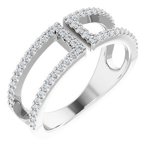 Ladies Natural Diamond Ring (I1, H+) — 14K White Gold