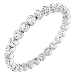 Ladies Natural Diamond Eternity Band Size 5 (Si2-Si3, G-H) — Platinum