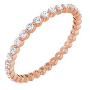 Ladies Natural Diamond Eternity Band Size 7 (Si2-Si3, G-H) — 14K Rose Gold