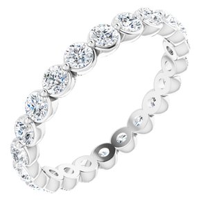 Ladies Natural Diamond Eternity Band Size 6.5 (Si2-Si3, G-H) — Platinum
