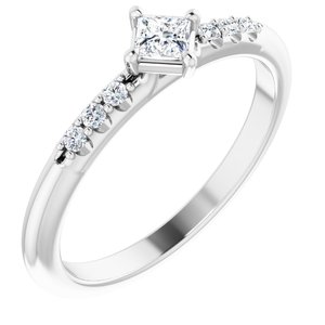 Ladies Natural Diamond Stackable Ring (SI2-SI3, G-H) — Platinum