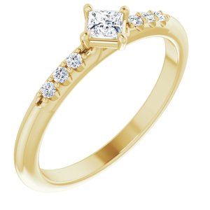 Ladies Natural Diamond Stackable Ring (I1, G-H) — 14K Yellow Gold