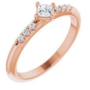 Ladies Natural Diamond Stackable Ring (I1, G-H) — 14K Rose Gold