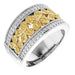 Ladies 14K White/ Yellow White Natural Diamond Floral Ring (I1, H+) — 14K White/Yellow Gold