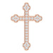 Ladies Natural Diamond Cross Pendant (I1, H+) — 14K Rose Gold