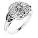 Ladies Natural Diamond Filigree Ring (I2, H+) — Sterling Silver