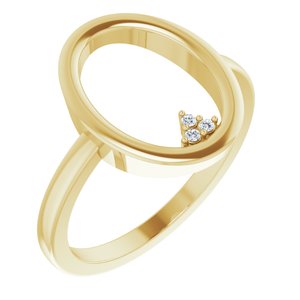 Ladies Natural Diamond Open Circle Cluster Ring (I1, G-H) — 14K Yellow Gold