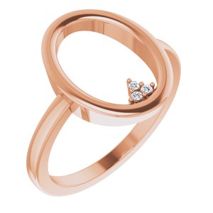 Ladies Natural Diamond Open Circle Cluster Ring (I1, G-H) — 14K Rose Gold