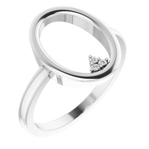 Ladies Natural Diamond Open Circle Cluster Ring (I1, G-H) — 14K White Gold