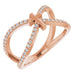 Ladies Natural Diamond French-Set Cross Ring (I1, G-H) — 14K Rose Gold