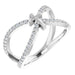 Ladies Natural Diamond French-Set Cross Ring (I1, G-H) — 14K White Gold