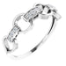 Ladies Natural Diamond Link Ring (I1, H+) — 14K White Gold