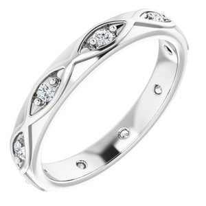 Ladies Natural Diamond Eternity Band Size 5 (Si2-Si3, G-H) — 14K White Gold