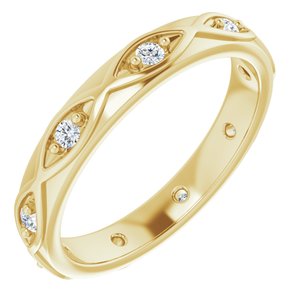 Ladies Natural Diamond Eternity Band Size 5 (Si2-Si3, G-H) — 14K Yellow Gold