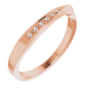 Ladies Natural Diamond Wave Ring (I1, H+) — 14K Rose Gold
