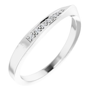 Ladies Natural Diamond Wave Ring (I1, H+) — 14K White Gold