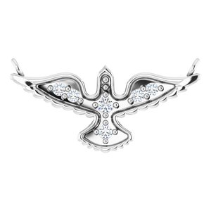 Ladies Natural Diamond Petite Holy Spirit Necklace Center (I1, G-H) — Platinum
