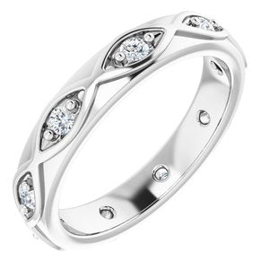 Ladies Natural Diamond Eternity Band Size 5 (Si2-Si3, G-H) — Platinum