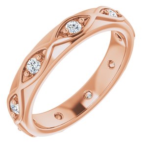 Ladies Natural Diamond Eternity Band Size 5 (Si2-Si3, G-H) — 14K Rose Gold