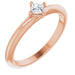Ladies Natural Diamond Solitaire Ring (I1, G-H) — 14K Rose Gold