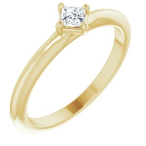 Ladies Natural Diamond Solitaire Ring (I1, G-H) — 14K Yellow Gold