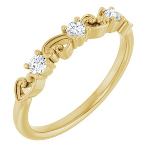 Ladies Natural Diamond Stackable Ring (I1, G-H) — 14K Yellow Gold