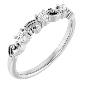 Ladies Natural Diamond Stackable Ring (SI2-SI3, G-H) — Platinum