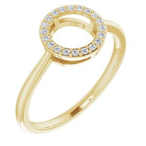 Ladies Natural Diamond Circle Ring (I1, H+) — 14K Yellow Gold