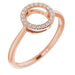 Ladies Natural Diamond Circle Ring (I1, H+) — 14K Rose Gold