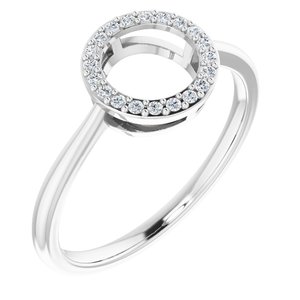 Ladies Natural Diamond Circle Ring (I1, H+) — 14K White Gold