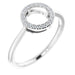 Ladies Natural Diamond Circle Ring (I1, H+) — 14K White Gold