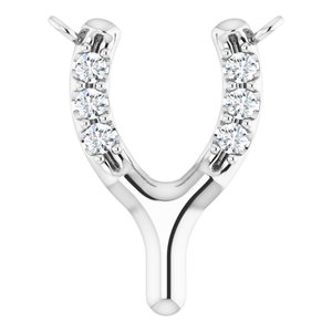 Ladies Natural Diamond Petite Wishbone Necklace Center (I1, G-H) — Platinum