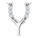 Ladies Natural Diamond Petite Wishbone Necklace Center (I1, G-H) — Platinum