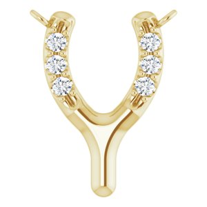 Ladies Natural Diamond Petite Wishbone Necklace Center (I1, G-H) — 14K Yellow Gold