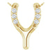 Ladies Natural Diamond Petite Wishbone Necklace Center (I1, G-H) — 14K Yellow Gold