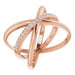 Ladies Natural Diamond Criss-Cross Ring (I1, H+) — 14K Rose Gold