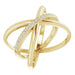Ladies Natural Diamond Criss-Cross Ring (I1, H+) — 14K Yellow Gold