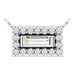 Ladies Natural Diamond Halo-Style Necklace Center (Si2-Si3, Ghi, G-H) — Platinum