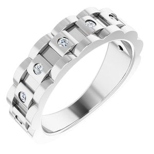 Ladies Natural Diamond Chain Link Ring (SI2-SI3, G-H) — Platinum