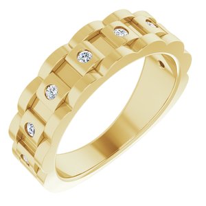 Ladies Natural Diamond Chain Link Ring (I1, G-H) — 14K Yellow Gold
