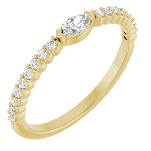 Ladies Natural Diamond Stackable Ring (I1, G-H) — 14K Yellow Gold