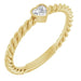 Ladies Natural Diamond Bezel-Set Rope Ring (I1, GHI) — 14K Yellow Gold