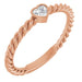 Ladies Natural Diamond Bezel-Set Rope Ring (I1, GHI) — 14K Rose Gold