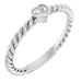 Ladies Natural Diamond Bezel-Set Rope Ring (SI2-SI3, GHI) — Platinum