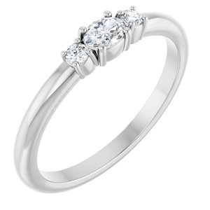Ladies Natural Diamond Stackable Ring (SI2-SI3, GHI) — Platinum